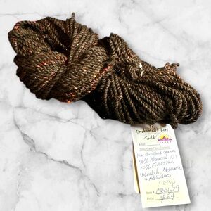 Chimera Ranch hand milled yarn alpaca and firestar brown with multicolored 60 yd